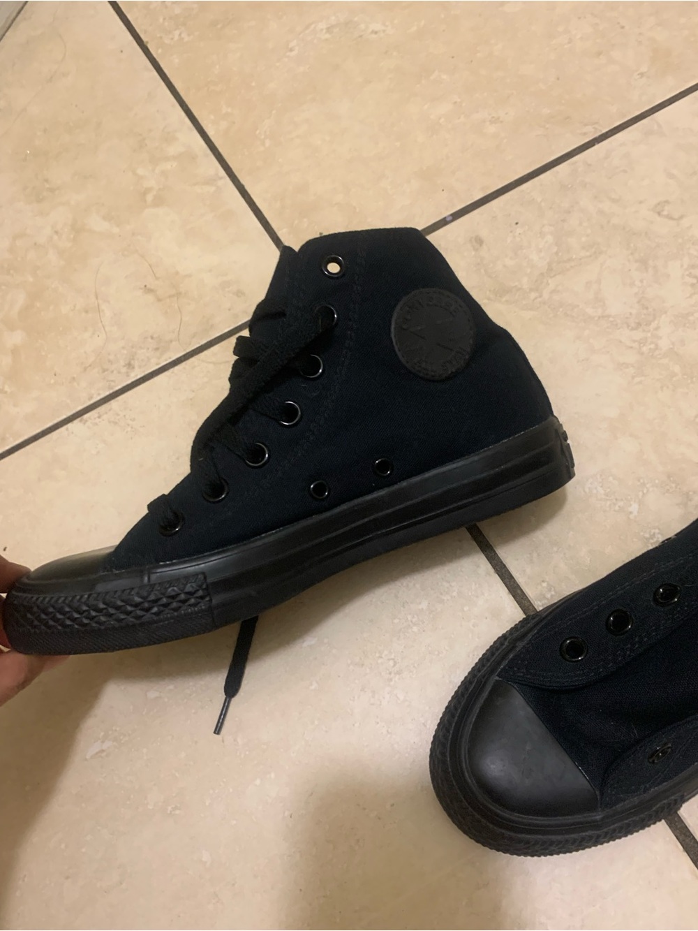 Unisex Black High-Top Canvas Sneakers
